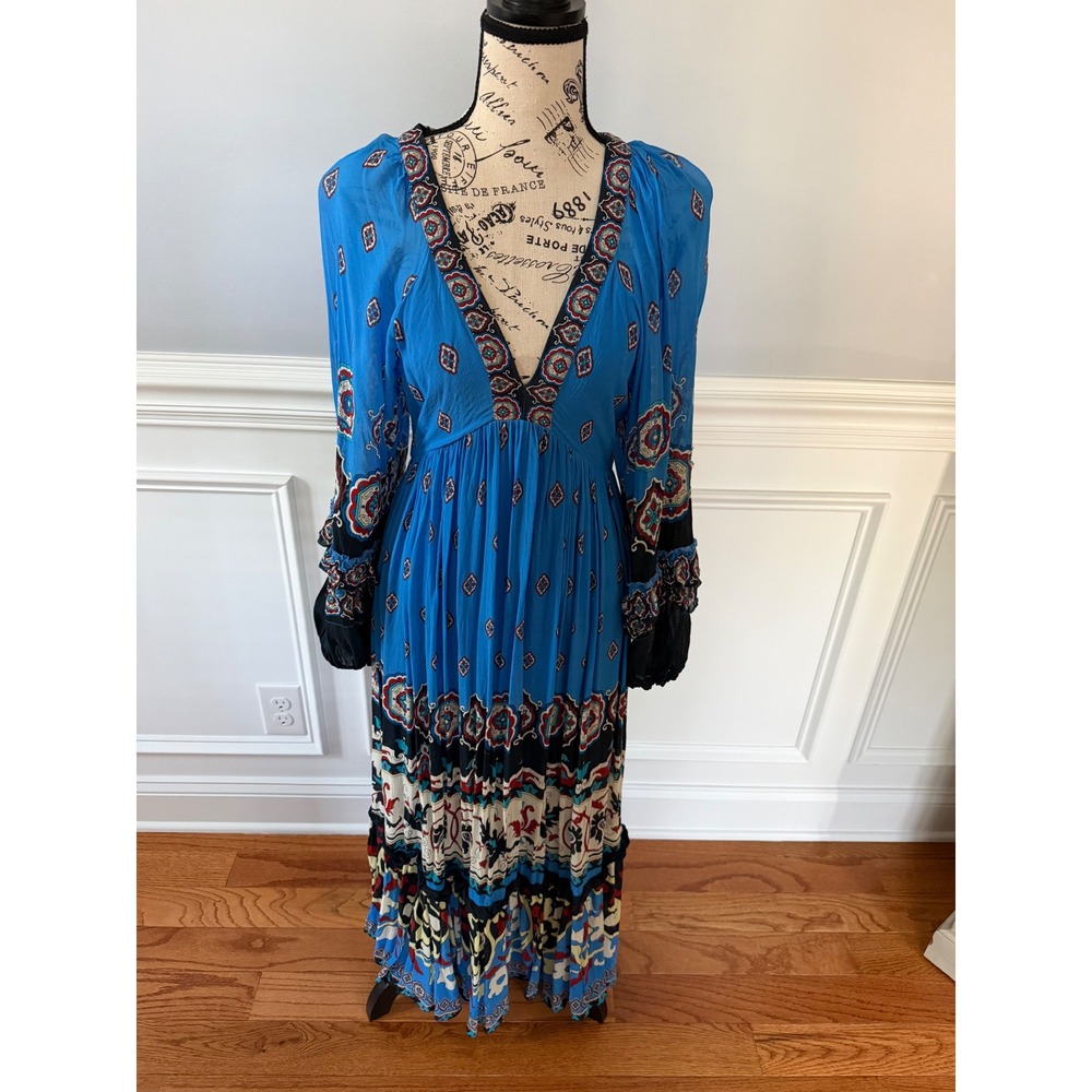 Farm Rio Anika Tiles Blue Maxi Dress - Picture 7 of 16